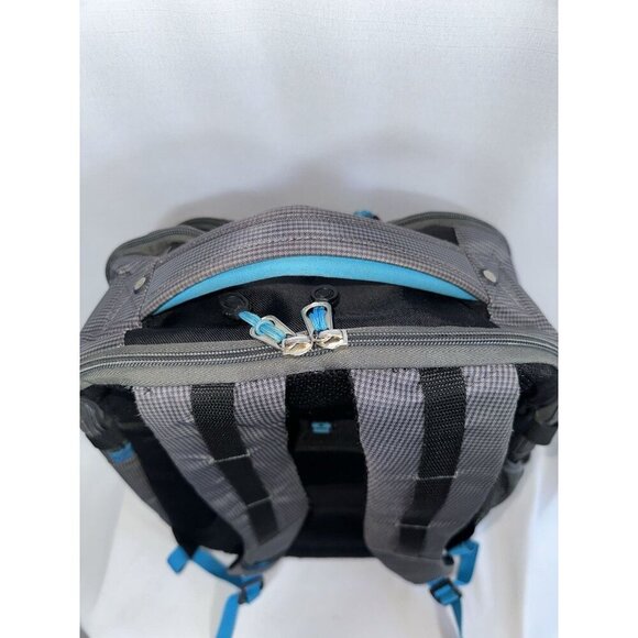 HIGH SIERRA BACKPACK, AQUA/GREY, MULTI-POCKET, 20" X 15", Good COND. - Picture 4 of 16